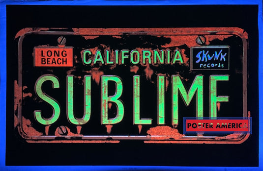 Sublime Orange License Plate Vintage Black Light Poster 23 X 35 Posters Prints & Visual Artwork