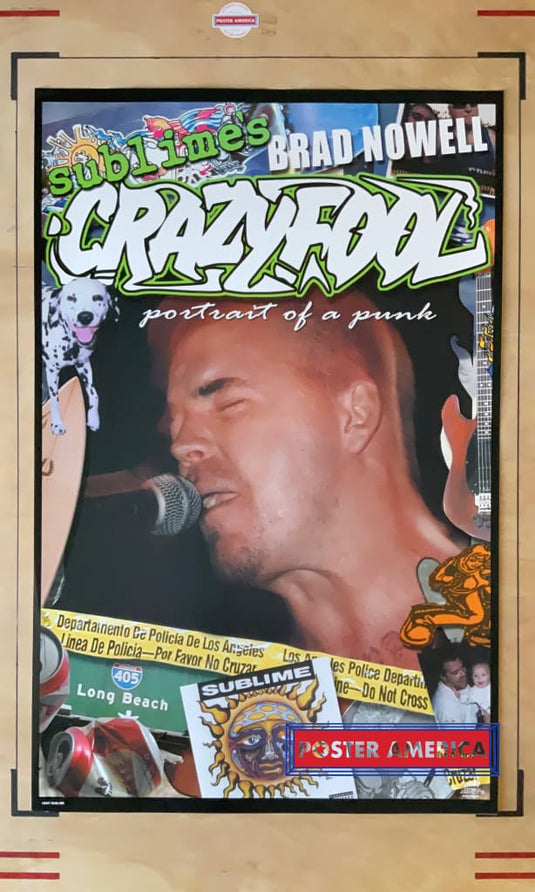 Sublimes Brad Nowell Crazy Fool 2001 Poster 22.5 X 34.5 Vintage Poster