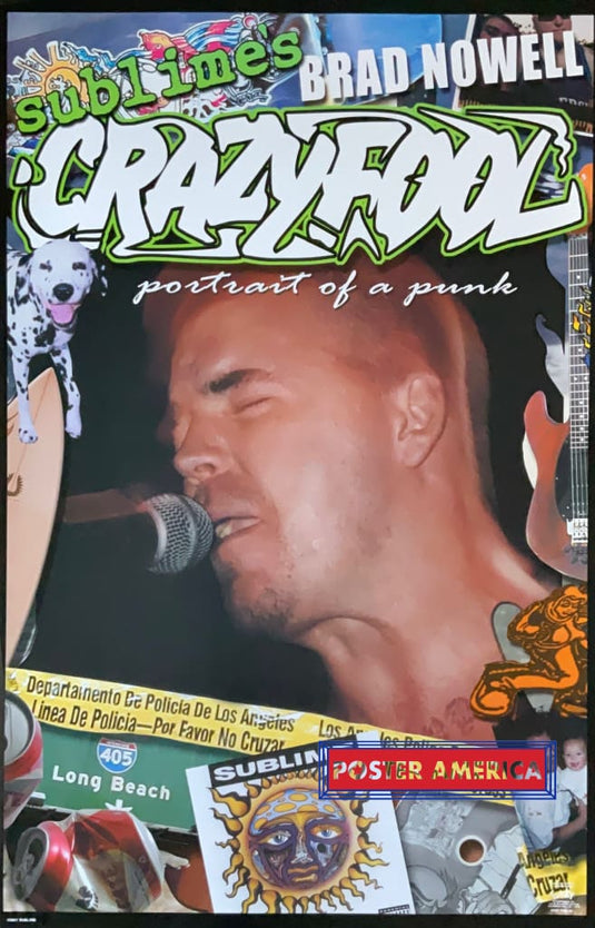Sublimes Brad Nowell Crazy Fool 2001 Poster 22.5 X 34.5 Vintage Poster