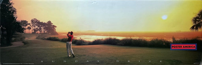 Sunday Drive Vintage Golf Slim Print 12 X 36