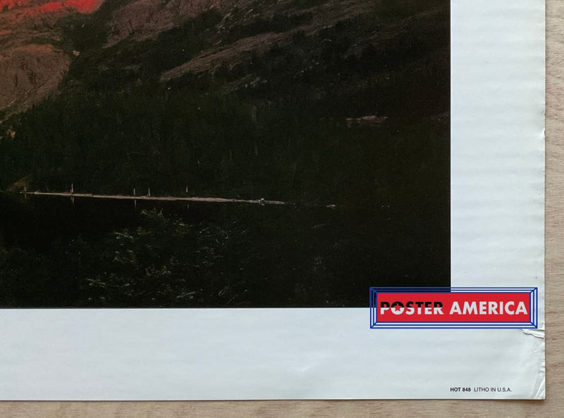 Load image into Gallery viewer, Sunrise Over St. Mary Lake Glacier National Park Montana Vintage Slim Print 12 X 36
