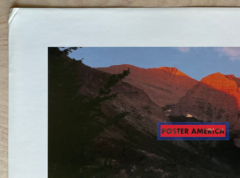 Load image into Gallery viewer, Sunrise Over St. Mary Lake Glacier National Park Montana Vintage Slim Print 12 X 36
