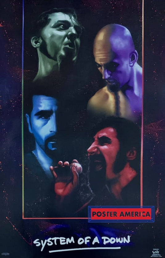 System Of A Down Rock Band Vintage Poster 22.5 X 34.5 Splatter Paint Vertical Shot