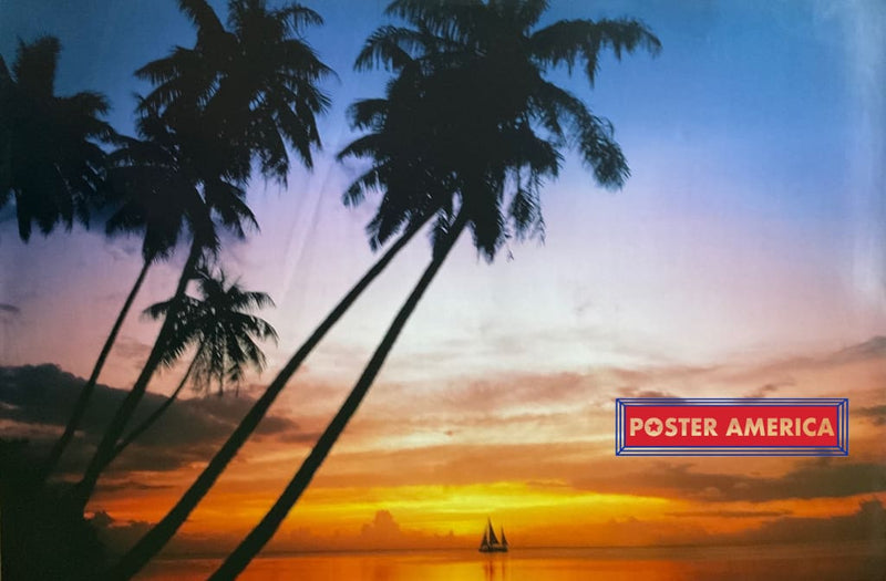Load image into Gallery viewer, Tahiti Sunset Vintage 2002 German Import 24 X 36 Scenic Poster Vintage Poster
