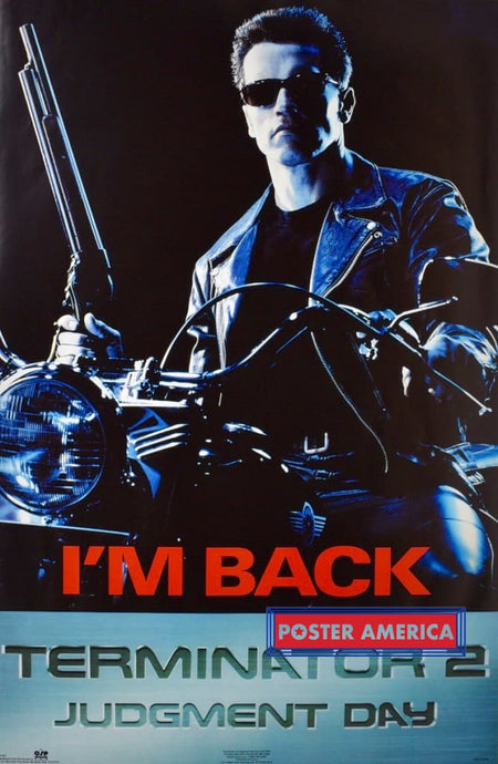 Terminator 2 Judgement Day Im Back 1991 Vintage Movie Poster 23 X 35 Vintage Poster