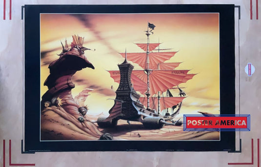 Terrestrial Voyager Fantasy Artwork By Rodney Mathews Vintage Poster 24.5 X 35 Vintage Poster