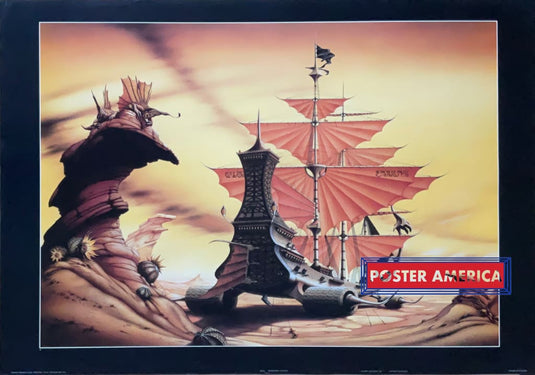 Terrestrial Voyager Fantasy Artwork By Rodney Mathews Vintage Poster 24.5 X 35 Vintage Poster