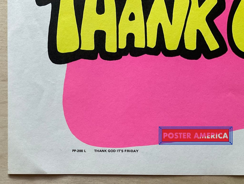 Load image into Gallery viewer, Thank God Its Friday Vintage 1973 Black Light Poster 23 X 35
