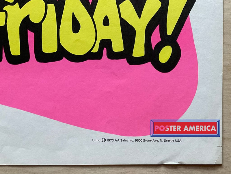 Load image into Gallery viewer, Thank God Its Friday Vintage 1973 Black Light Poster 23 X 35
