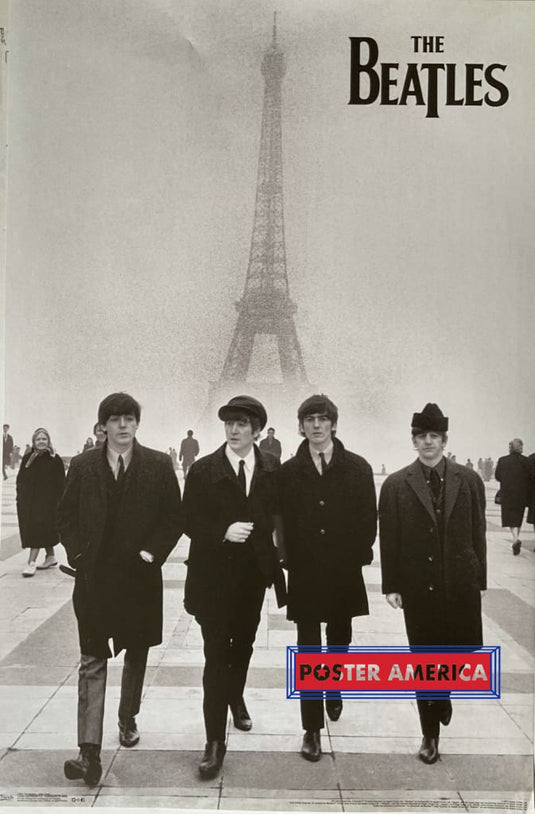 The Beatles Eiffel Tower Black & White Rock Poster 22 X 34