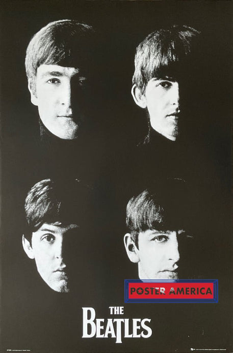 The Beatles Group Shot Black & White Poster 24 X 36