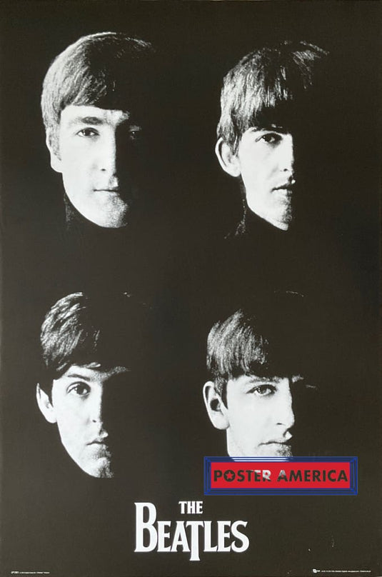 The Beatles Group Shot Black & White Poster 24 X 36