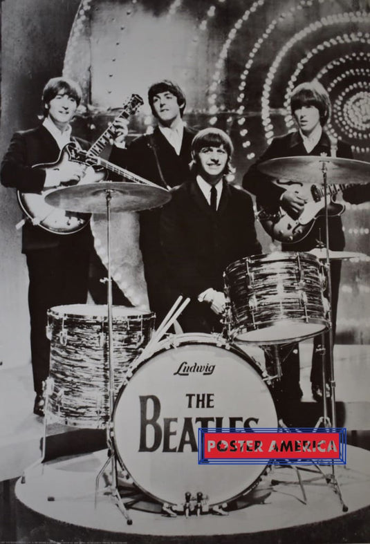 The Beatles On Stage Ed Sullivan 1964 Swiss Import Out Of Print Vintage Vintage Poster