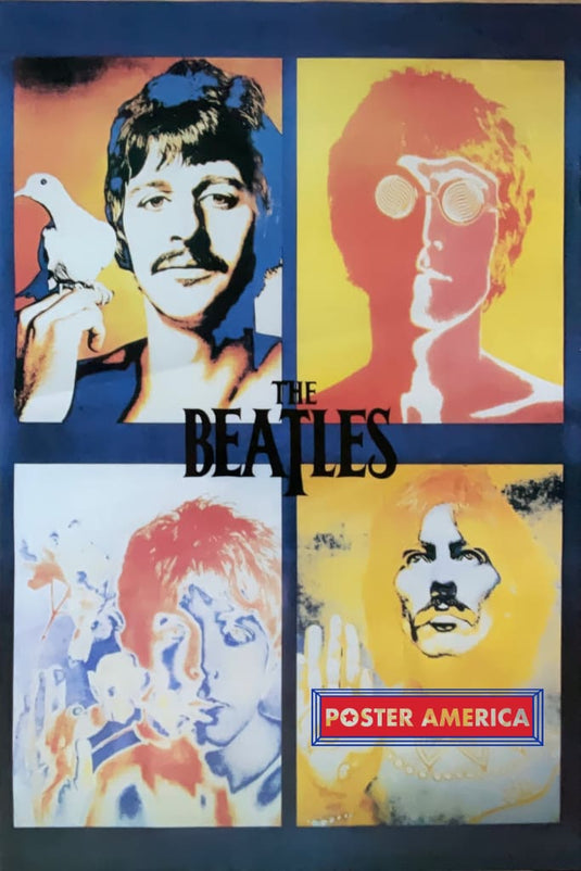 The Beatles Psychedelic Quad Shot Poster 24 X 36
