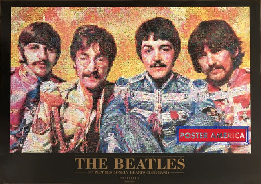The Beatles Sgt Peppers Original Vintage 1999 Poster 25 X 35 Photomosaic Band
