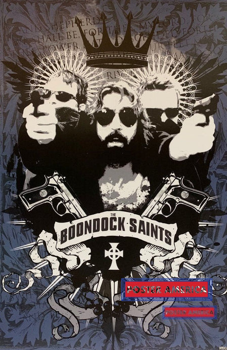 The Boondock Saints Blue Guns Blazing Poster 24 X 36