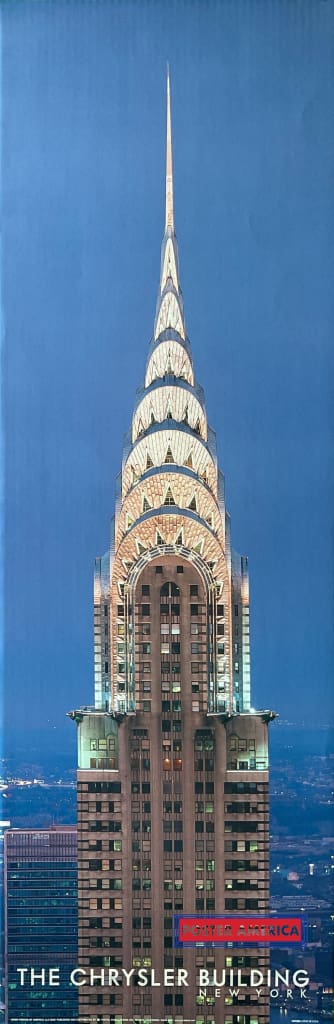 The Chrystler Building New York Vintage Scenic Slim Print 12 X 36
