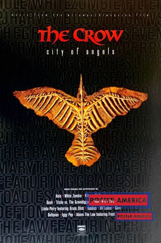 The Crow City Of Angels 1996 Vintage Miramax Records Album Promo Poster 23.5 X 3 Posters Prints &
