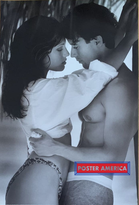 The Embrace Couple Holding Each Other Swiss Import Poster 24 X 36 Black & White In Underwear