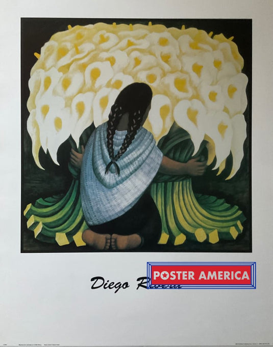 The Flower Seller By Diego Rivera Vintage Art Print Reproduction 22 X 28 Poster