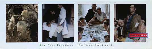 The Four Freedoms By Norman Rockwell 4 In 1 Art Print 12 X 36 Fine