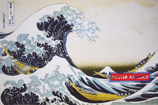 The Great Wave At Kanagawa Art Poster 24 X 36