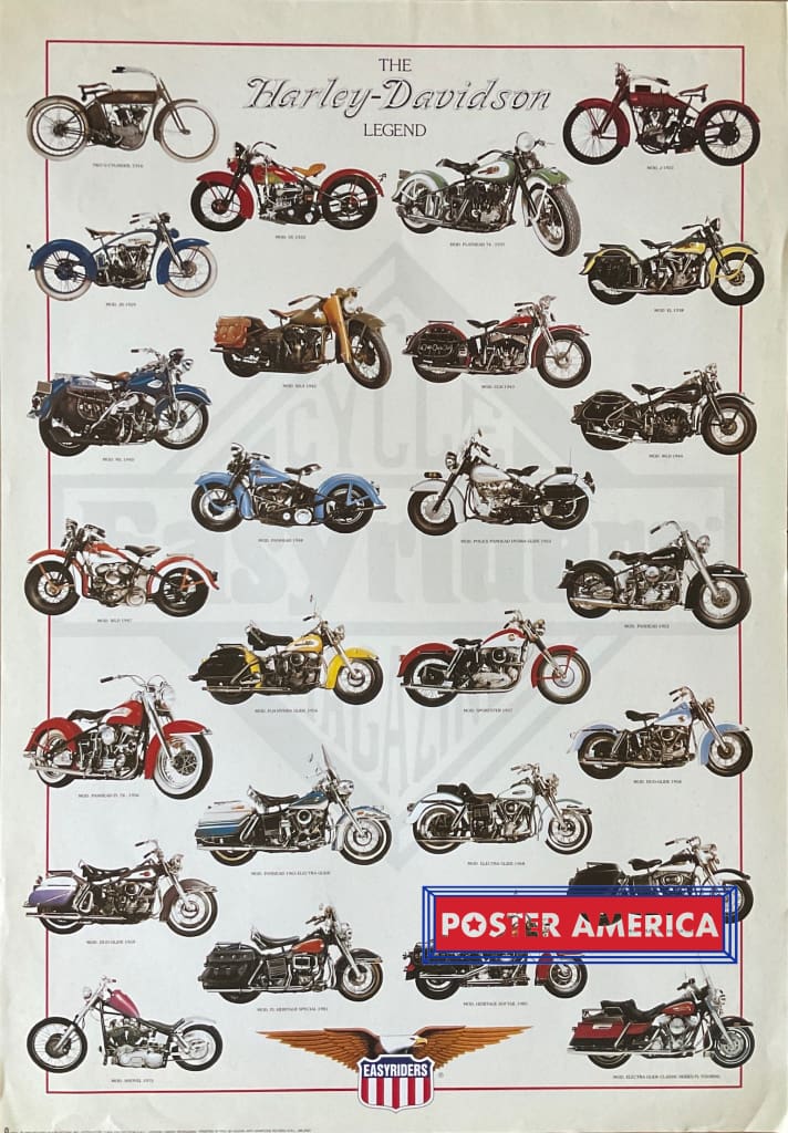 Load image into Gallery viewer, The Harley-Davidson Legend Models Vintage 1998 Poster 27 X 38 Vintage Poster
