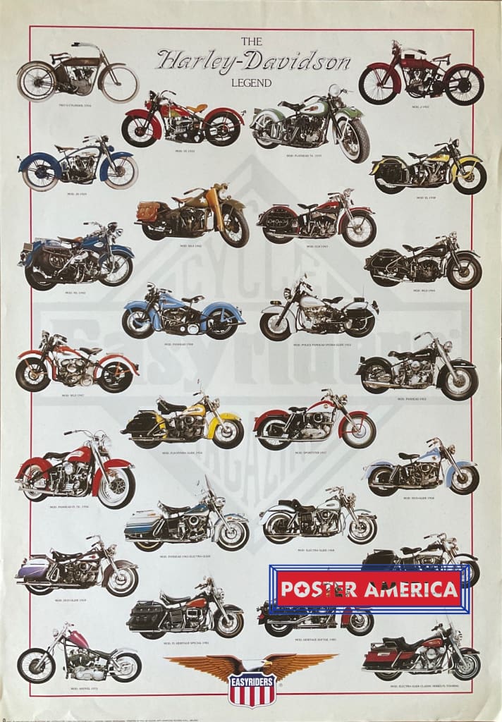 Load image into Gallery viewer, The Harley-Davidson Legend Models Vintage 1998 Poster 27 X 38 Vintage Poster
