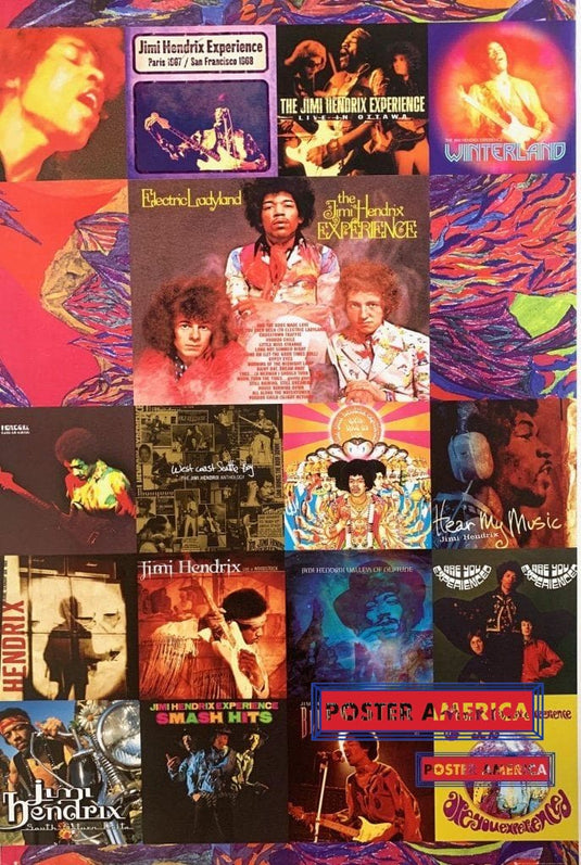 The Jimi Hendrix Experience Albums Collage Poster 24 X 36