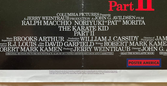 The Karate Kid Part Ii Vintage 1986 One-Sheet Movie Poster 27 X 41