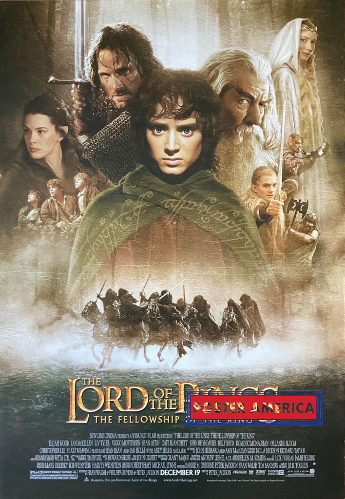Load image into Gallery viewer, The Lord Of The Rings: Fellowship Ring Vintage 2001 One-Sheet Movie Poster 27 X 38.5
