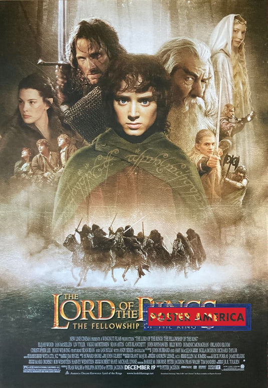 The Lord Of The Rings: Fellowship Ring Vintage 2001 One-Sheet Movie Poster 27 X 38.5