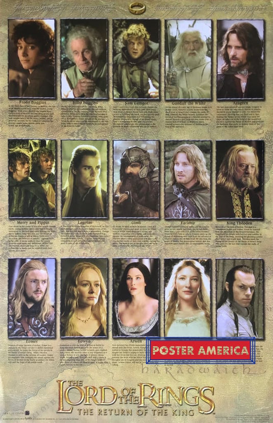 The Lord Of The Rings: Return King Characters Poster 22.5 X 34.5 Posters Prints & Visual Artwork