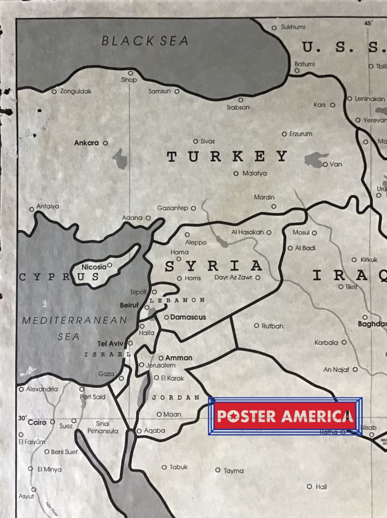 Load image into Gallery viewer, The Middle East Map With Legend Poster 22 X 35
