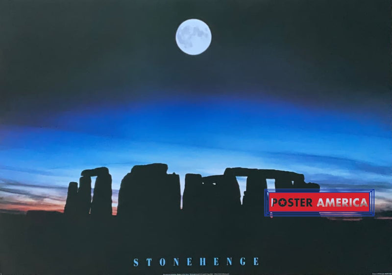 Load image into Gallery viewer, The Moon Over Stonehenge A Planet Earth Collection Vintage 1996 Poster 24 X 34 Vintage Poster
