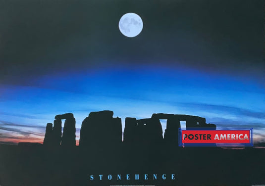 The Moon Over Stonehenge A Planet Earth Collection Vintage 1996 Poster 24 X 34 Vintage Poster
