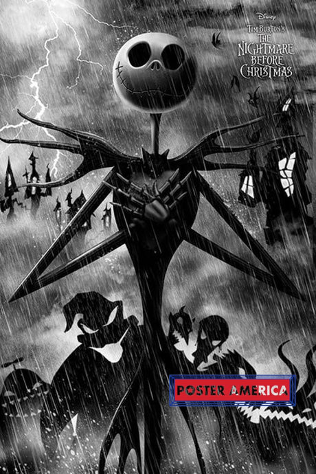 The Nightmare Before Christmas Lightning Strikes Poster 24 X 36