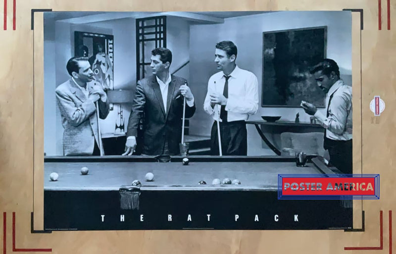 Load image into Gallery viewer, The Rat Pack Playing Pool Black &amp; White Vintage Poster 24 X 34 Vintage Poster
