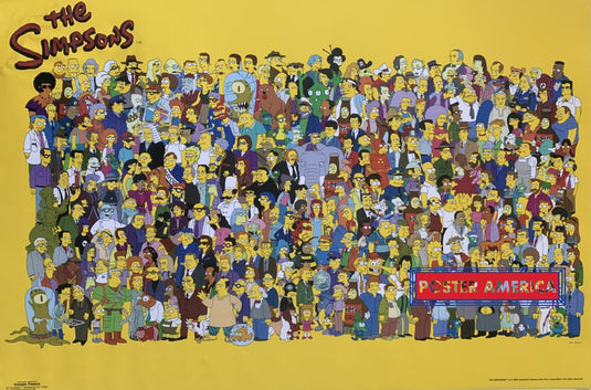 The Simpsons Horizontal Character Collage 24 X 36 Vintage 2000 Poster