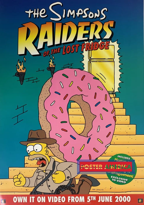 The Simpsons Raiders Of The Lost Fridge Official Vintage Movie Promo Poster 20 X 28 Vintage Poster