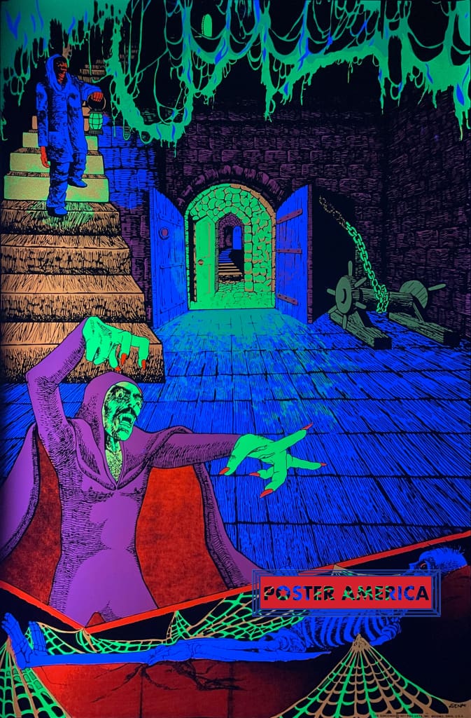 Load image into Gallery viewer, The Sorcerer Original Vintage Black Light Poster 28 X 42 Posters Prints &amp; Visual Artwork
