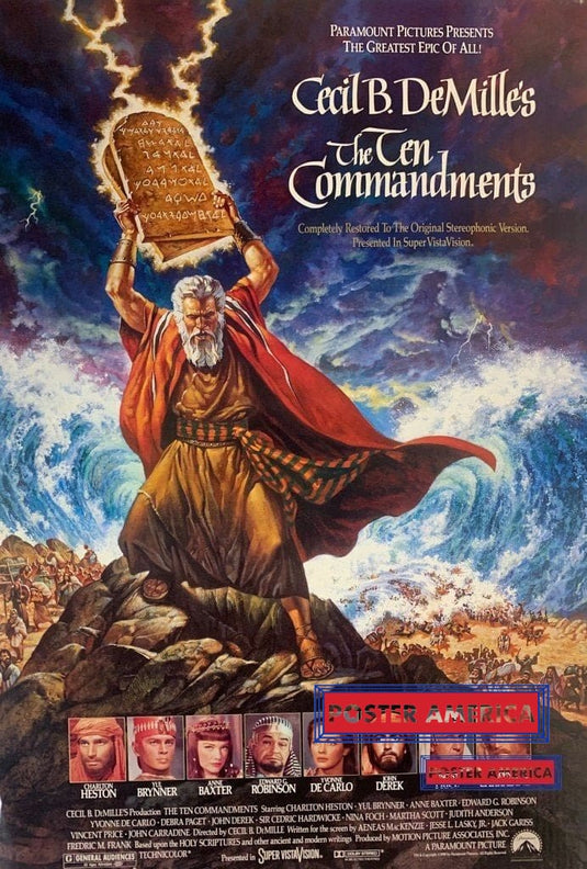 The Ten Commandments Vintage One Sided Promotional Movie Poster 27 X 40 One Sheet