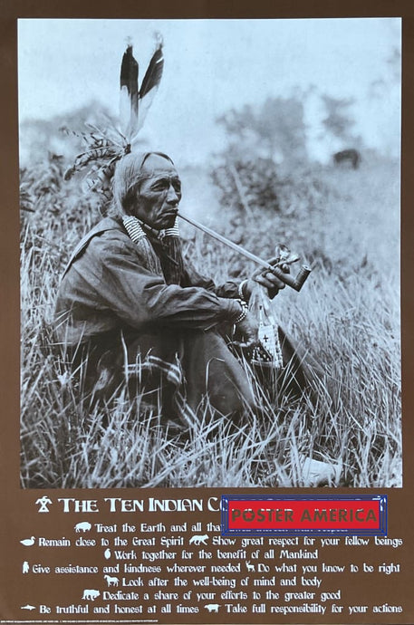 The Ten Indian Commandments Vintage 1993 Poster 24 X 36 Vintage Poster