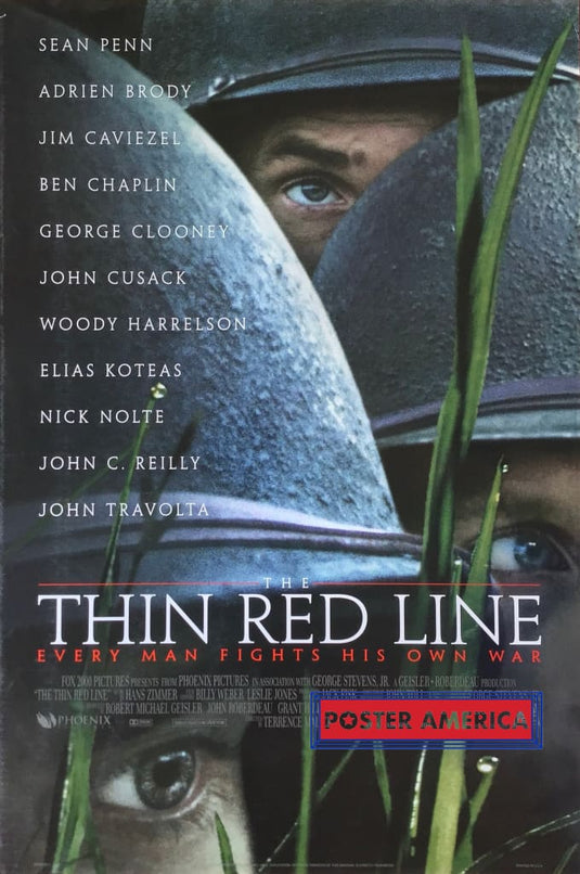 Thin Red Line Vintage Double Sided One-Sheet Movie Poster 27 X 40 Posters Prints & Visual Artwork