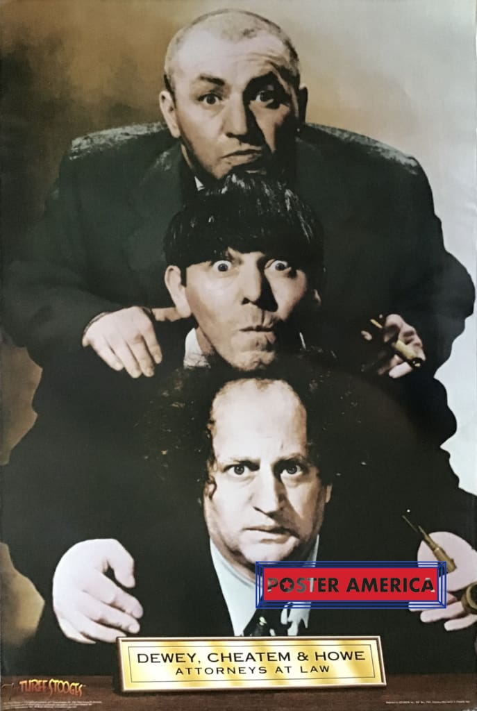 Load image into Gallery viewer, The Three Stooges Dewey Cheatem &amp; Howe Attorneys At Law Poster 24 X 36
