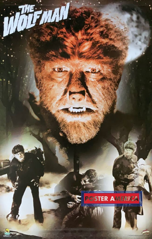 The Wolf Man Starring Lon Chaney Jr. Vintage Movie Poster 22.5 X 34.5 Vintage Poster
