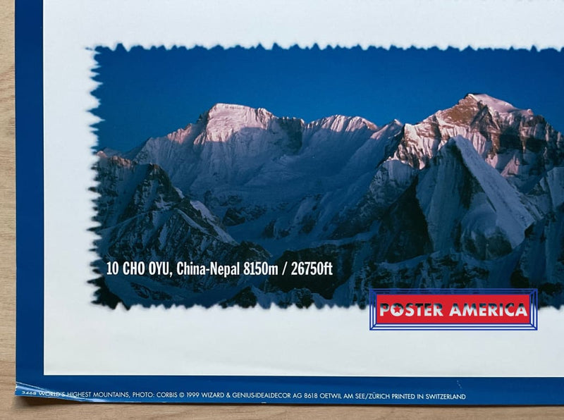 Load image into Gallery viewer, The Worlds Highest Mountains Vintage 1999 Swedish Import Poster 24 X 36
