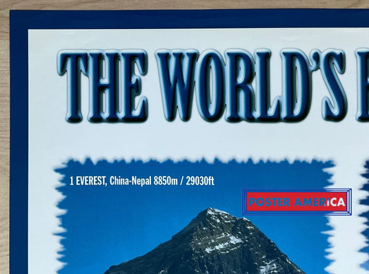 The Worlds Highest Mountains Vintage 1999 Swedish Import Poster 24 X 36