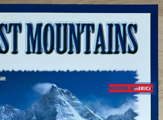 The Worlds Highest Mountains Vintage 1999 Swiss Import Poster 24 X 36