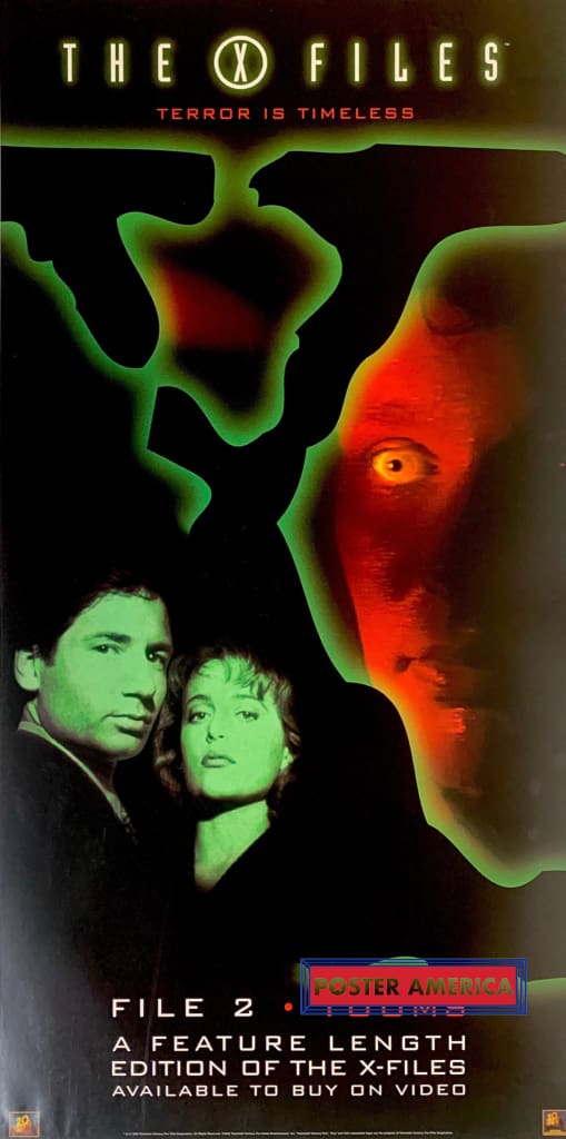 The X Files Terror Is Timeless File 2 Rare Collectors 1996 Vintage Poster 16.5 X 33 Vintage Poster